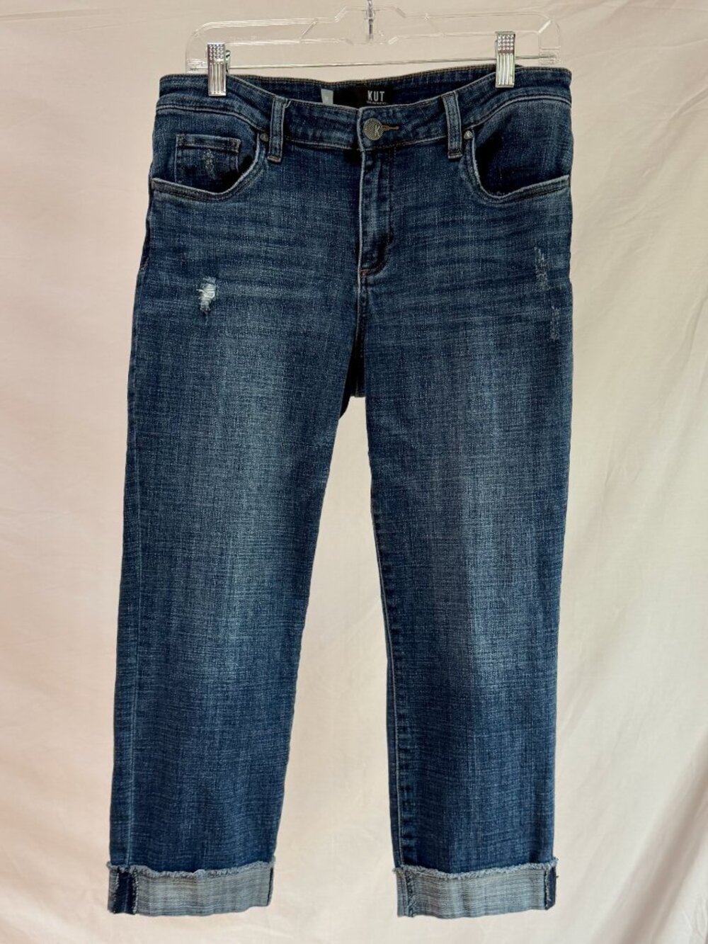 KUT from the Kloth Amy Crop Straight Leg Denim Jeans Size 10
